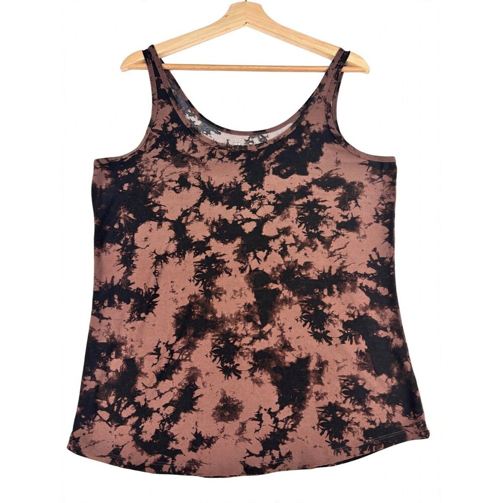 No Boundaries Tank Top XXL 19 Brown Black Tie Dye Sleeveless